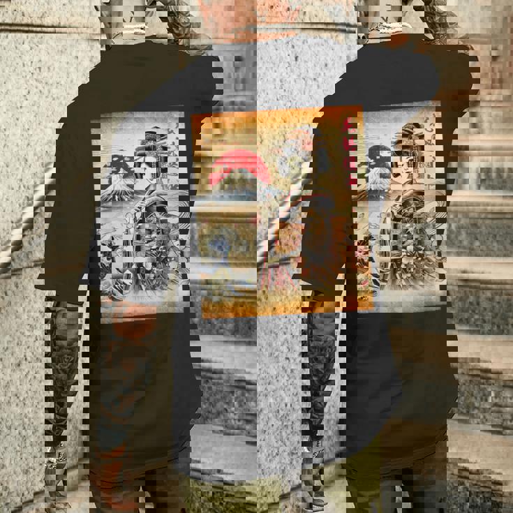 日本の伝統の優雅さ メンズTシャツ バックプリント 彼への贈り物