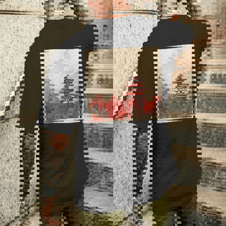 日本アジア アジア 日本風 ヴィンテージ レトロ 自然 メンズTシャツ バックプリント 彼への贈り物