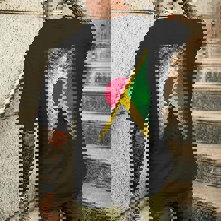 日本ジャマイカの国旗 ジャマイカ。 メンズTシャツ バックプリント 彼への贈り物