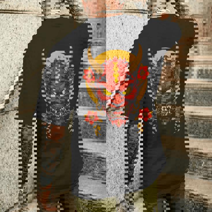 日本伝統マスク 歌舞伎 仮面 サムライマスク 東京 メンズTシャツ バックプリント 彼への贈り物