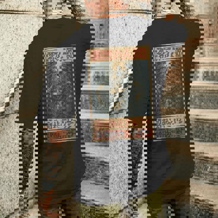 日本美術 ヒューマンバイチャンス アルファチョイス オオカミミーム グラフィック メンズTシャツ バックプリント 彼への贈り物