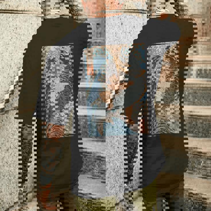 日本美術 戦闘機 相撲 鯉 海波 国吉 浮世絵 メンズTシャツ バックプリント 彼への贈り物