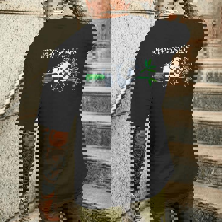 明日から本気出す パンダ好き 動物好き 面白い 可愛い パンダ メンズTシャツ バックプリント 彼への贈り物