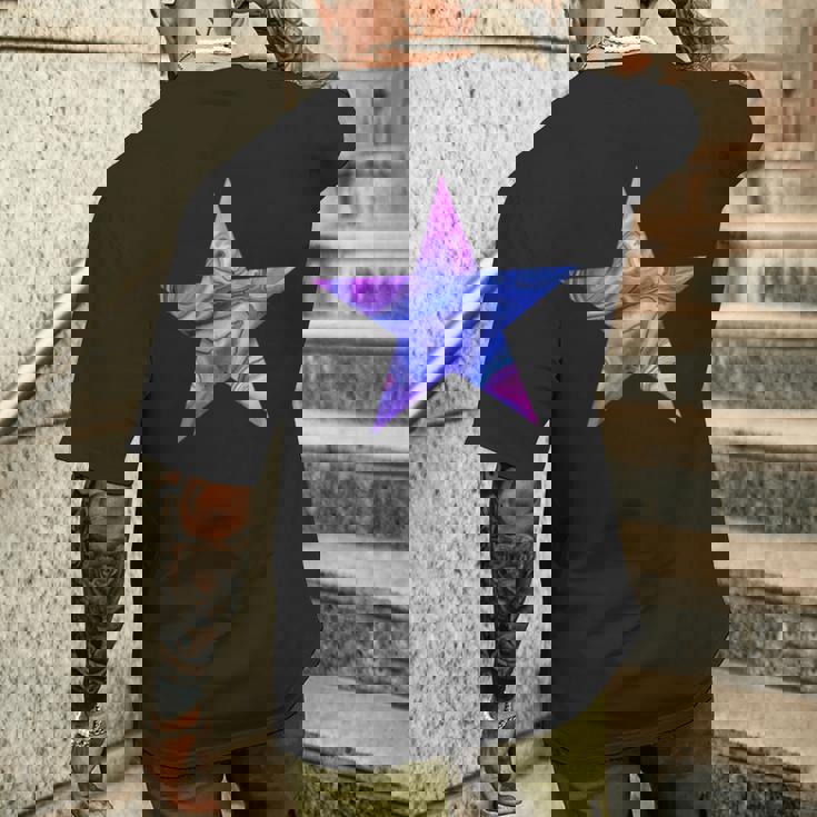 星 ピンク ブルー パープル メンズTシャツ バックプリント 彼への贈り物