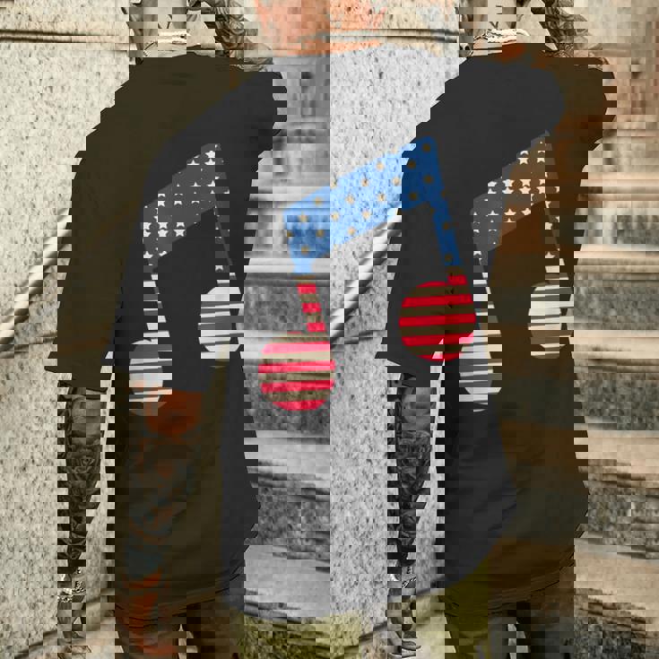 星条旗 アメリカ国旗 音符 メンズTシャツ バックプリント 彼への贈り物