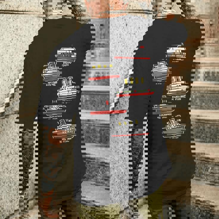 有名なクルーズ船 Rms タイタニック ブリタニック ポセイドン カルパチア メンズTシャツ バックプリント 彼への贈り物
