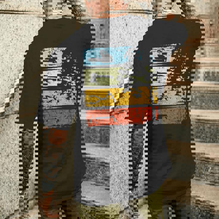 木こり ヴィンテージ チェーンソー 森林労働者 森林 メンズTシャツ バックプリント 彼への贈り物