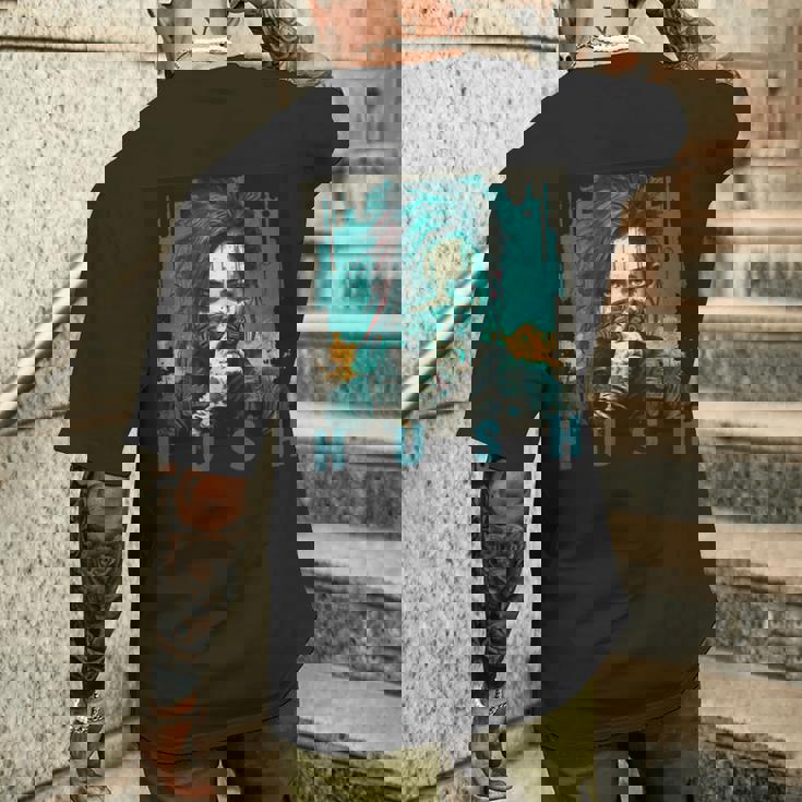 未来的なデザインを見せるサイバーパンクガール メンズTシャツ バックプリント 彼への贈り物