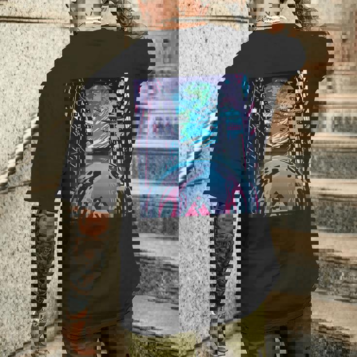 未来都市美学宇宙ハイテクホーム メンズTシャツ バックプリント 彼への贈り物