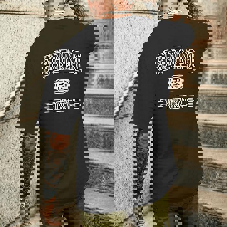 杉並区uginami【チームユニフォーム カレッジ風】東京 23区 Jimo-T ジモティ 面白い メンズTシャツ バックプリント 彼への贈り物