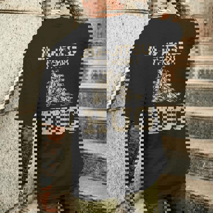 柔術ファイター Its How I Hug メンズTシャツ バックプリント 彼への贈り物