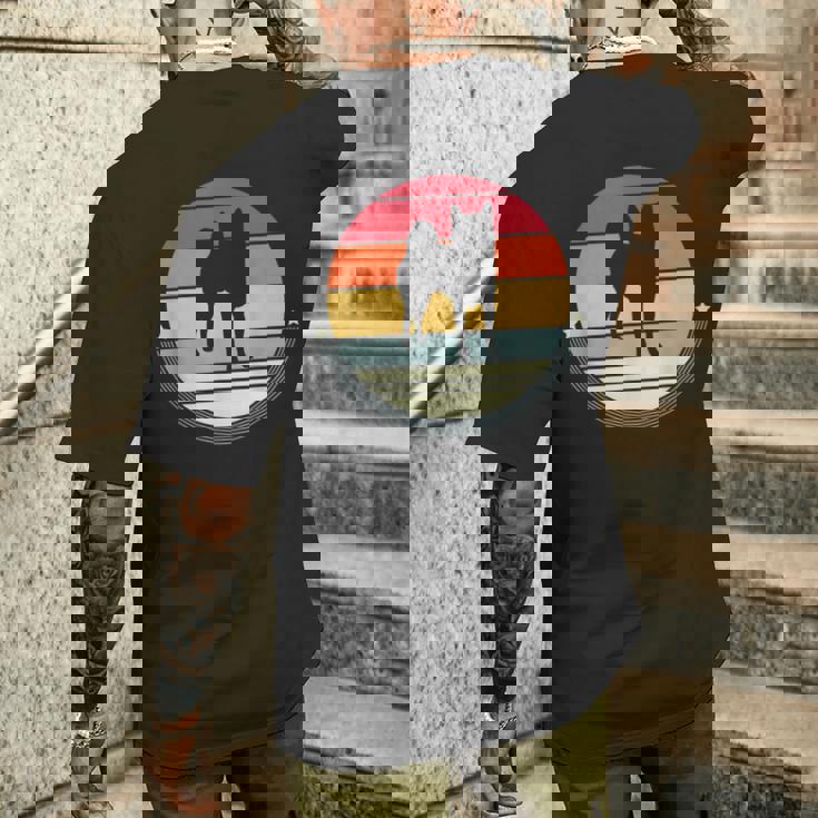 柴犬 シルエット レトロ ヴィンテージ 犬 オーナー レディース メンズ メンズTシャツ バックプリント 彼への贈り物