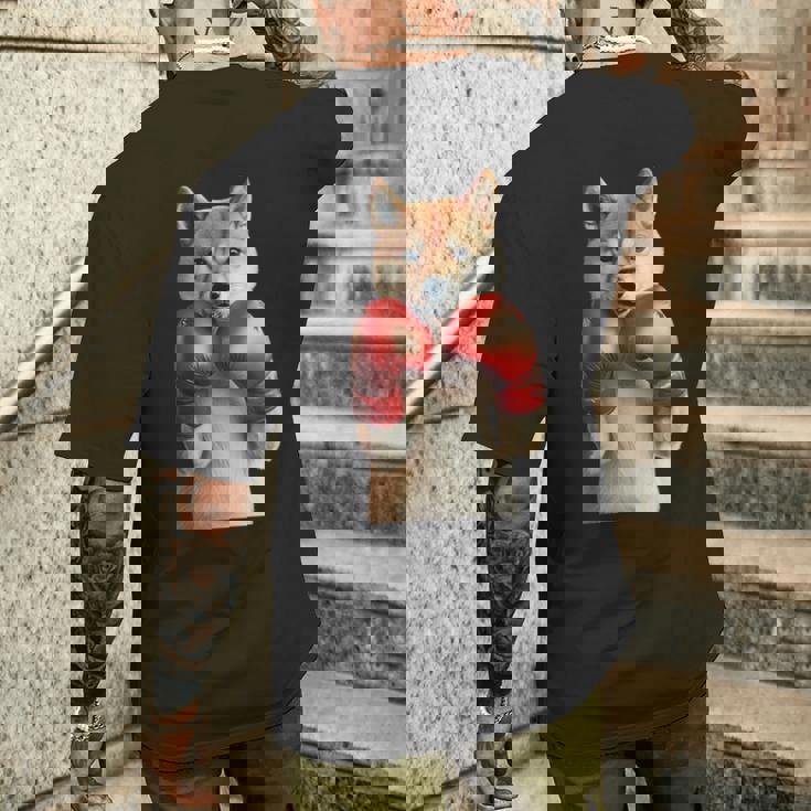 柴犬ボクシング 長袖tシャツ メンズTシャツ バックプリント 彼への贈り物