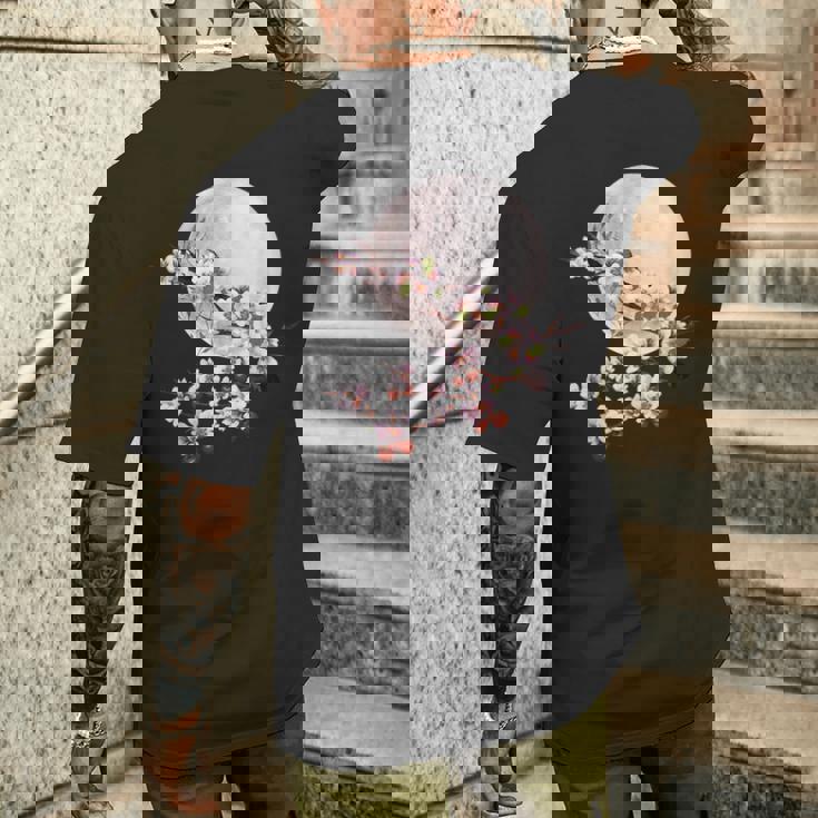 桜 花 満月 さくら 日本文化 メンズTシャツ バックプリント 彼への贈り物