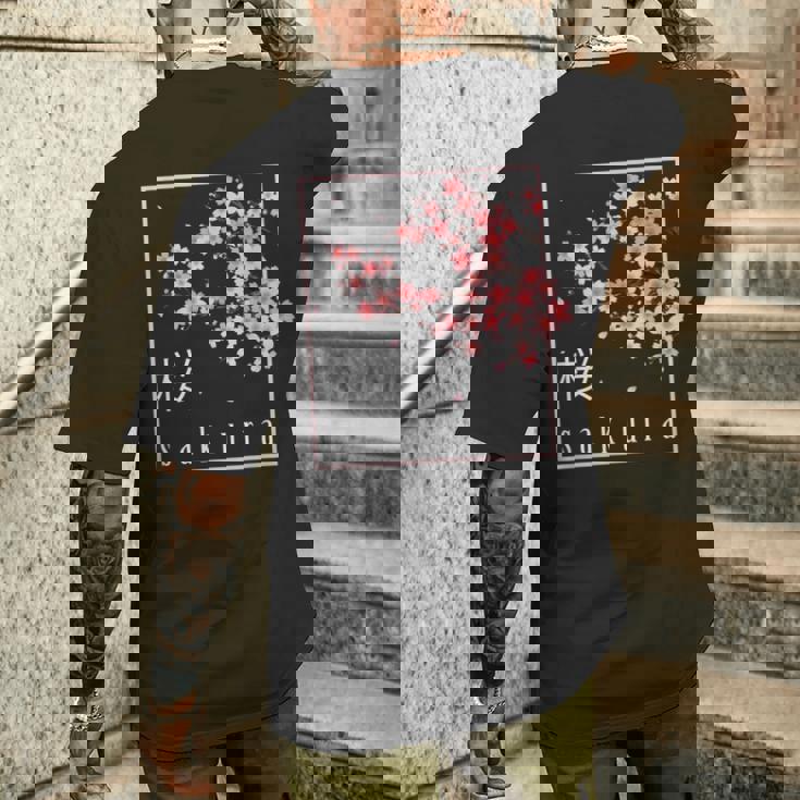 桜の花日本美術桜 メンズTシャツ バックプリント 彼への贈り物