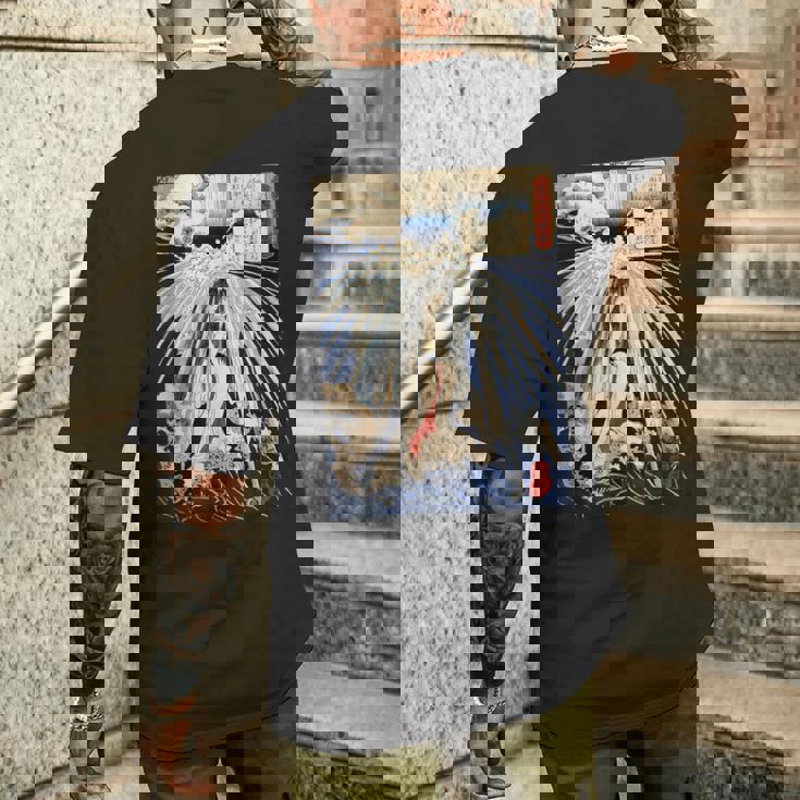 歌川国芳作 塔ノ沢の滝の下の初花 メンズTシャツ バックプリント 彼への贈り物