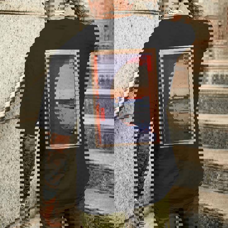 歌川広重 面白いtシャツ 名所江戸百景 絵画 アート メンズ 面白い 服 美術 グッズ 木版画 浮世絵 メンズTシャツ バックプリント 彼への贈り物