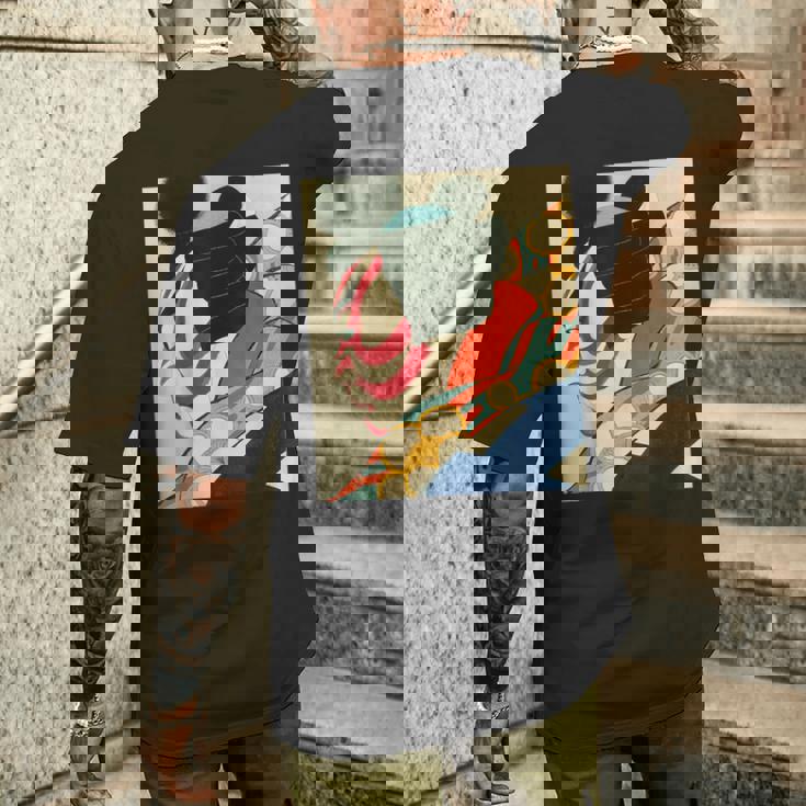 歌舞伎 かぶき 役者 日本美術 浮世絵 役者絵 名取春仙 七世松本幸四郎 梅王 メンズTシャツ バックプリント 彼への贈り物