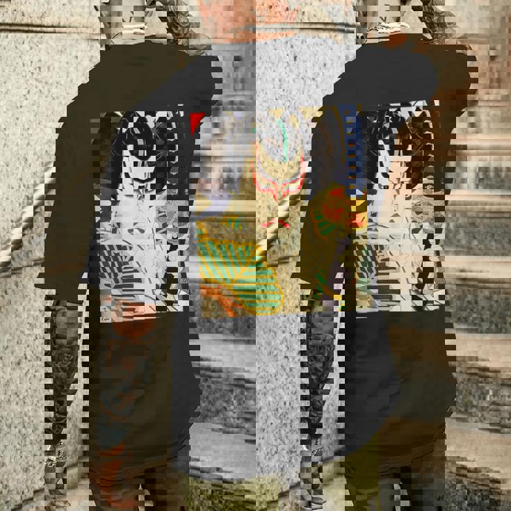 歌舞伎 かぶき 役者 日本美術 浮世絵 役者絵 名取春仙 六世坂東彦三郎 舎人松王丸 メンズTシャツ バックプリント 彼への贈り物