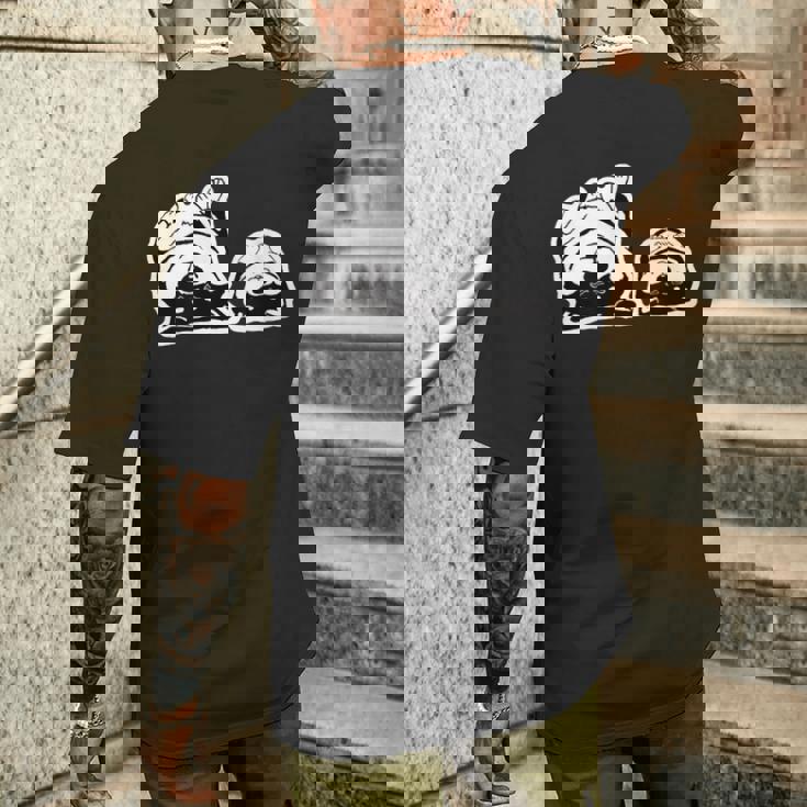 気持ちよく寝ている柴犬たち かわいい黒柴 柴犬イラスト メンズTシャツ バックプリント 彼への贈り物