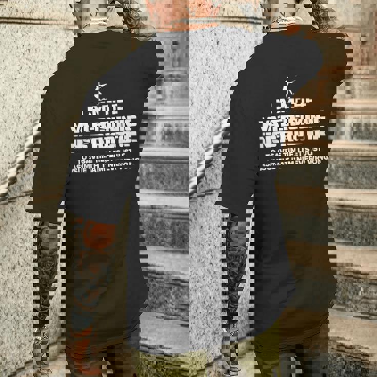 水上スキーインストラクターグラフィック I Am Never Wrong メンズTシャツ バックプリント 彼への贈り物