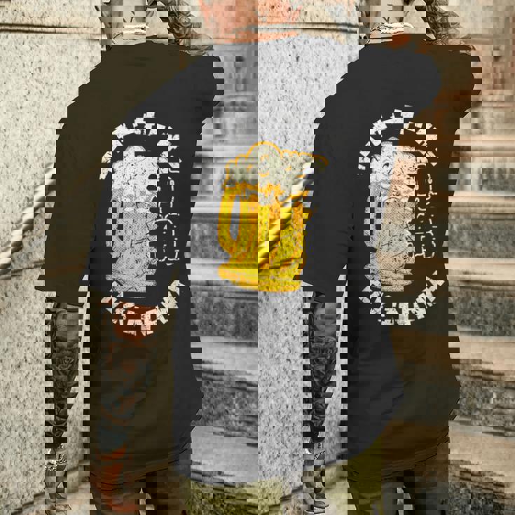 沖縄 日本 ビール 和 漢字 沖縄歌 扇子 お土産 メンズTシャツ バックプリント 彼への贈り物