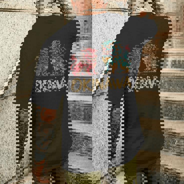 沖縄ジャパン シーサーガーディアンライオンズ 沖縄 日本土産 メンズTシャツ バックプリント 彼への贈り物