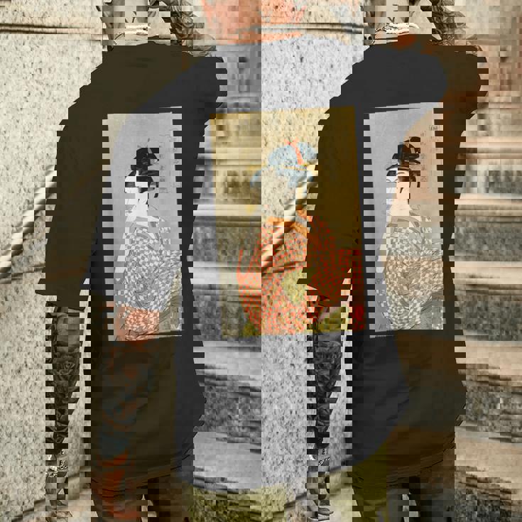 浮世絵デザイン『喜多川歌麿』アート 美術 日本画 グッズ メンズTシャツ バックプリント 彼への贈り物