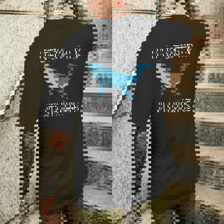 海 自然を愛する人 鯨のいる生活 メンズTシャツ バックプリント 彼への贈り物