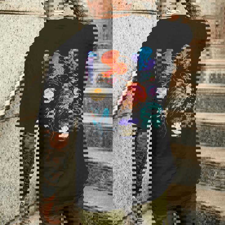 海洋生物クラゲ メンズTシャツ バックプリント 彼への贈り物