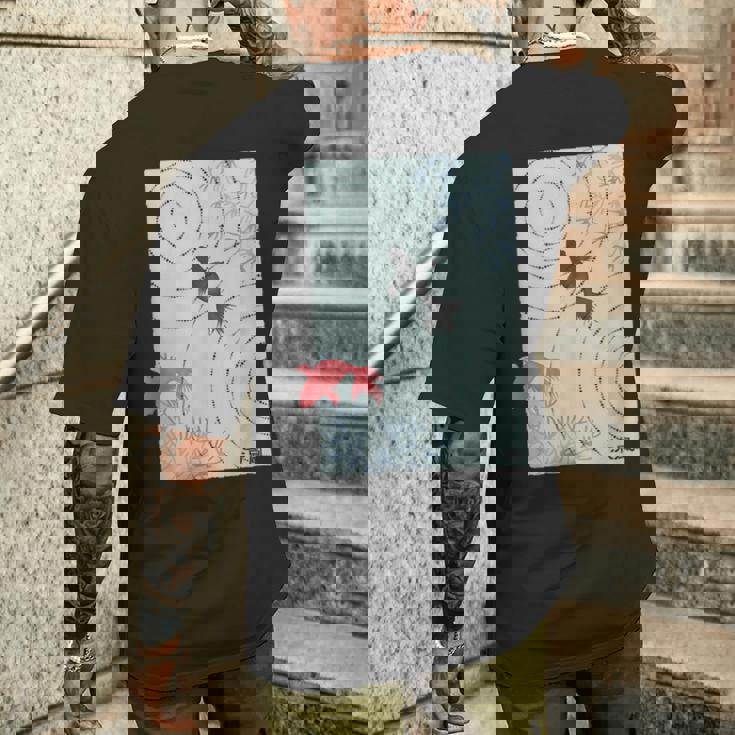 涼風2－いつかの雨上がり－ 金魚 波紋 夏 風 納涼 シック 和風 和柄 シンプル レトロ メンズ レディース キッズ メンズTシャツ バックプリント 彼への贈り物