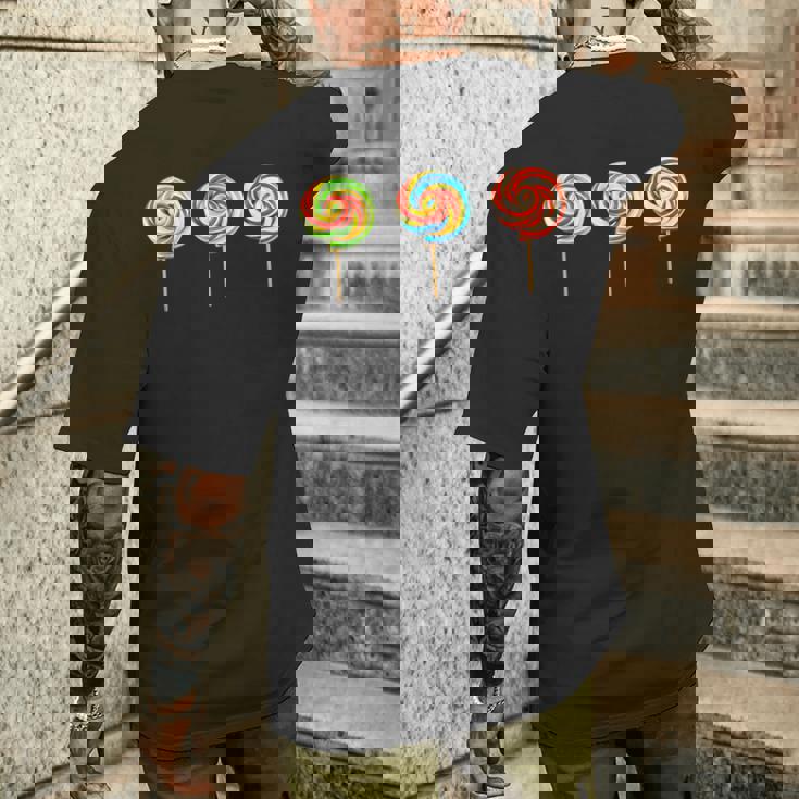 渦巻きロリポップ メンズTシャツ バックプリント 彼への贈り物