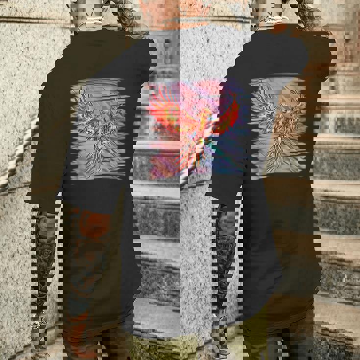 灰からのフェニックス 不死鳥 フェニックス 鳳凰 神話上の生き物 火 バード メンズTシャツ バックプリント 彼への贈り物