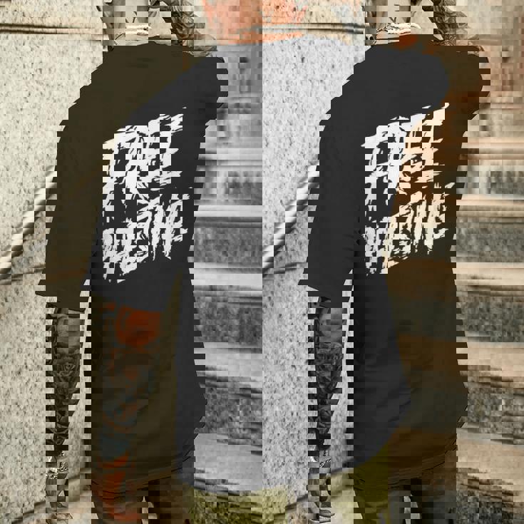 無料のパレスチナ抗議支援 ガザとエルサレムへのギフト メンズTシャツ バックプリント 彼への贈り物