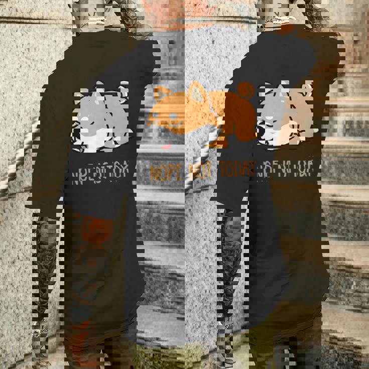 犬 おもしろ 明日から本気出すから 可愛い 柴犬 シバイヌ 豆柴 マメシバ 小豆柴 メンズTシャツ バックプリント 彼への贈り物