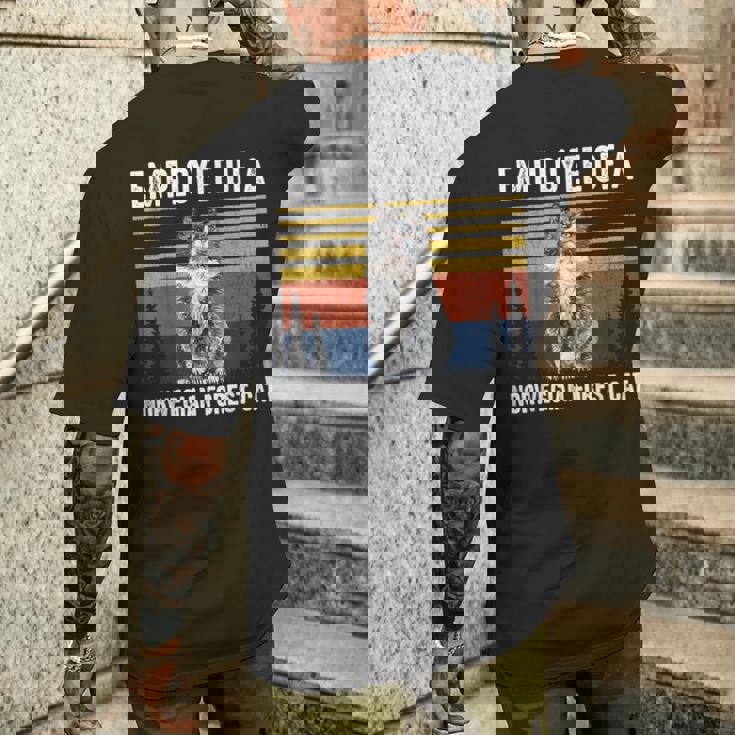 猫 ノルウェージャンフォレストキャットの社員 メンズTシャツ バックプリント 彼への贈り物