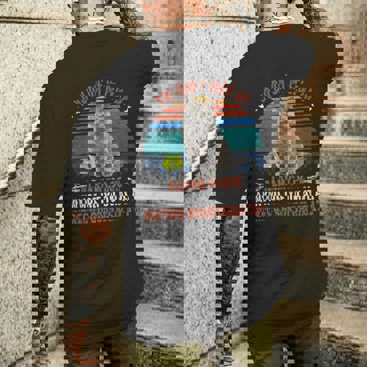 猫 ブリティッシュショートヘア 猫 メンズTシャツ バックプリント 彼への贈り物