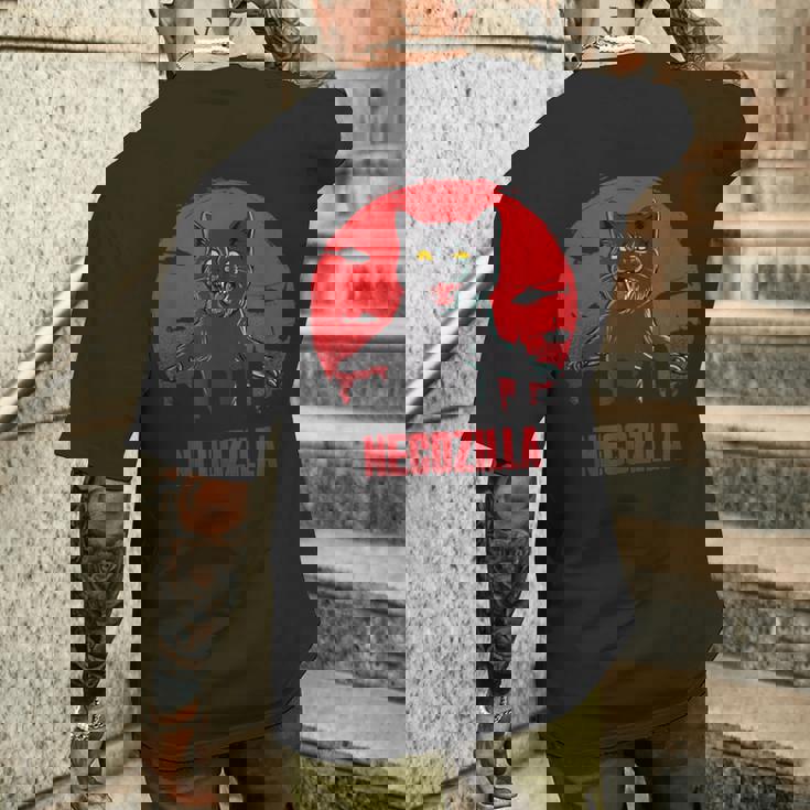 猫 おもしろ ねこ ジョーク 面白い 映画 パロディ メンズTシャツ バックプリント 彼への贈り物