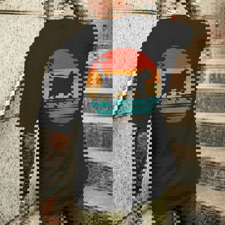 猫 レトロスタイル ビンテージ メンズTシャツ バックプリント 彼への贈り物