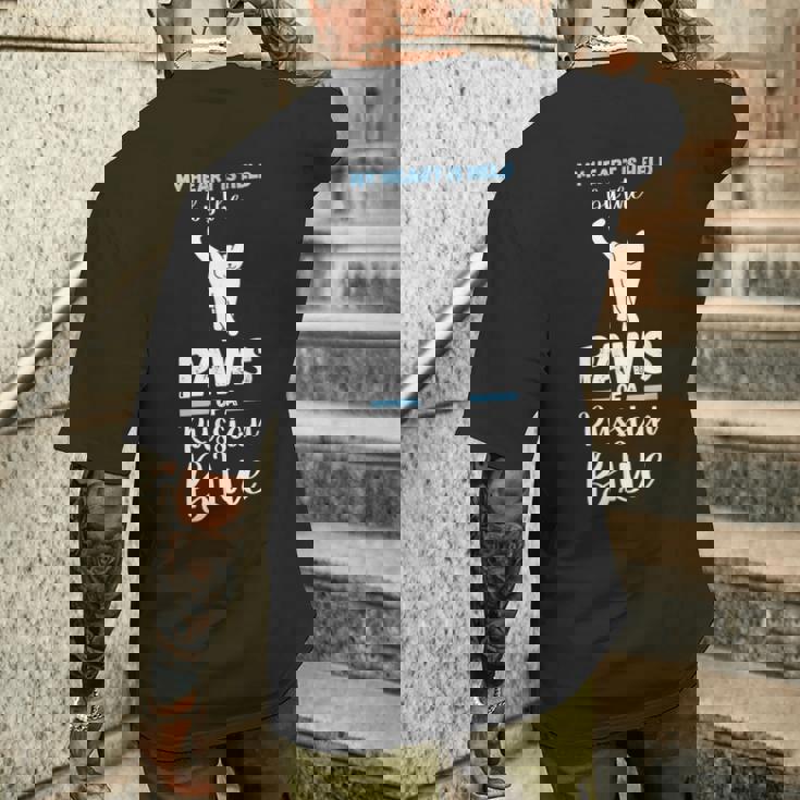 猫 ロシアンブルー メンズTシャツ バックプリント 彼への贈り物