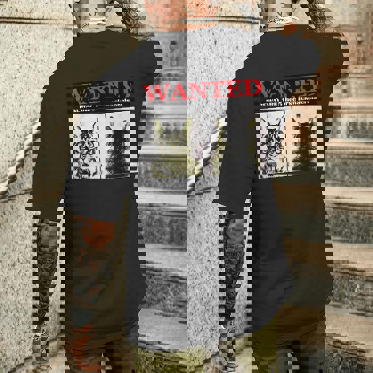 猫 ロック Rock Wanted キジトラ レトロ おしゃれ 個性的 可愛い 面白い メンズTシャツ バックプリント 彼への贈り物