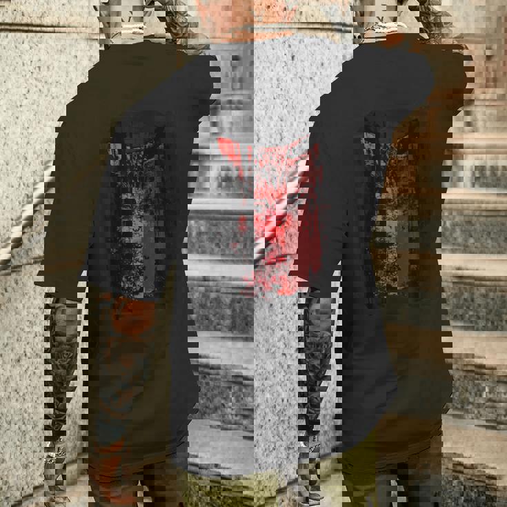 猫 ロックンロール パンク Rock モード系 ブランド おしゃれ かっこいい かわいい 大きいサイズ プリント Cat メンズTシャツ バックプリント 彼への贈り物