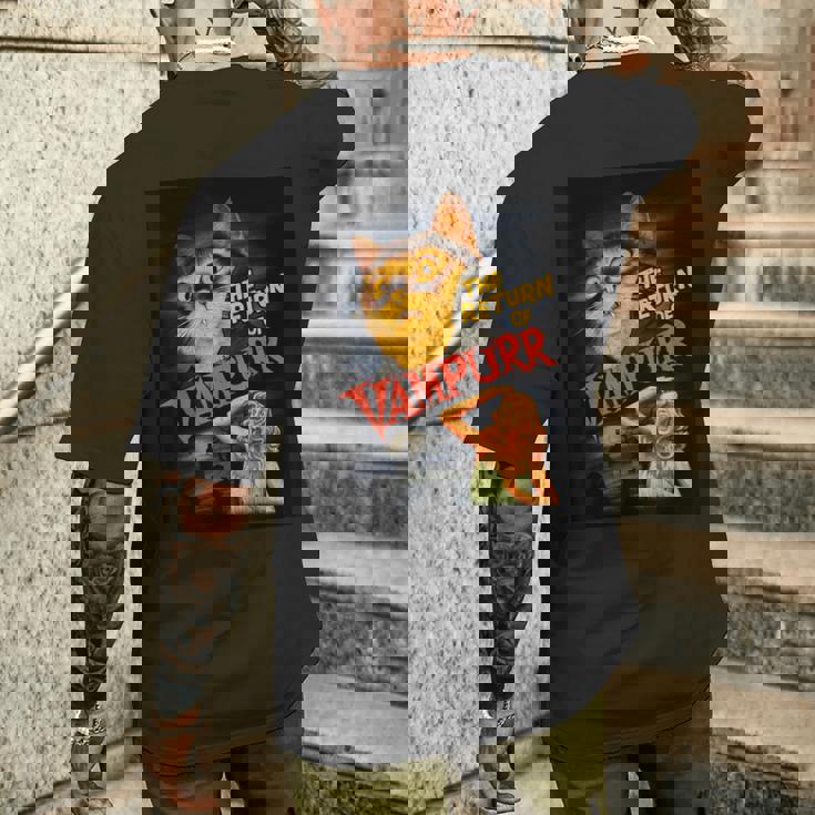 猫 吸血鬼 クラシック ホラー 映画 ファニー グラフィック シャツ メンズTシャツ バックプリント 彼への贈り物