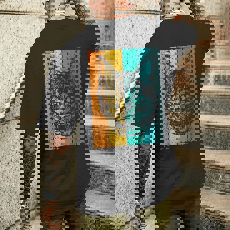 猫、レトロ メンズTシャツ バックプリント 彼への贈り物