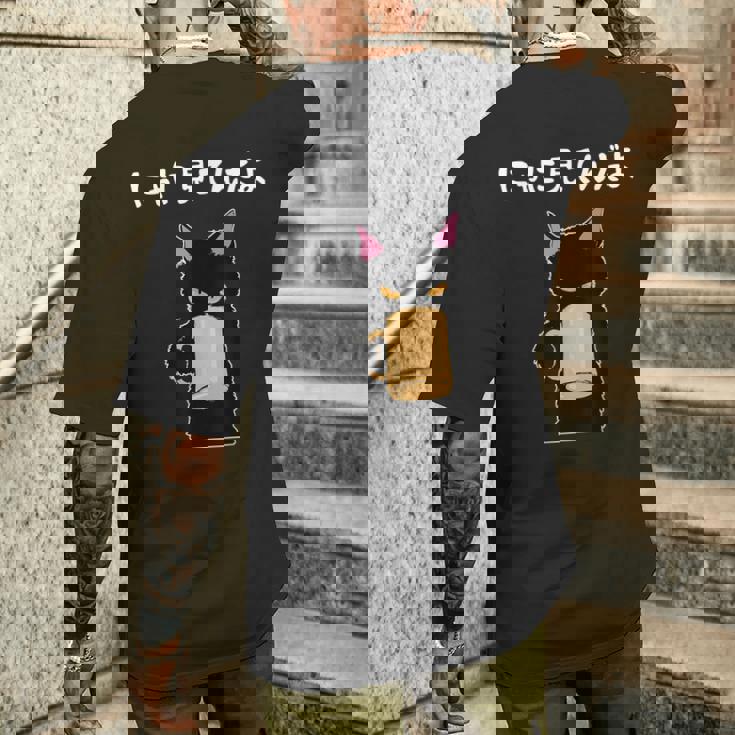 おもしろ 猫好き 猫飼い 猫 ネコ ねこ 黒猫 くろねこ好き 面白い サプライズ ギフト にゃんこ かわいい メンズTシャツ バックプリント 彼への贈り物