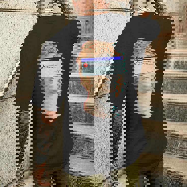 現実は曲がっている。エラーポップアップ付きの美的ギリシャ像 メンズTシャツ バックプリント 彼への贈り物