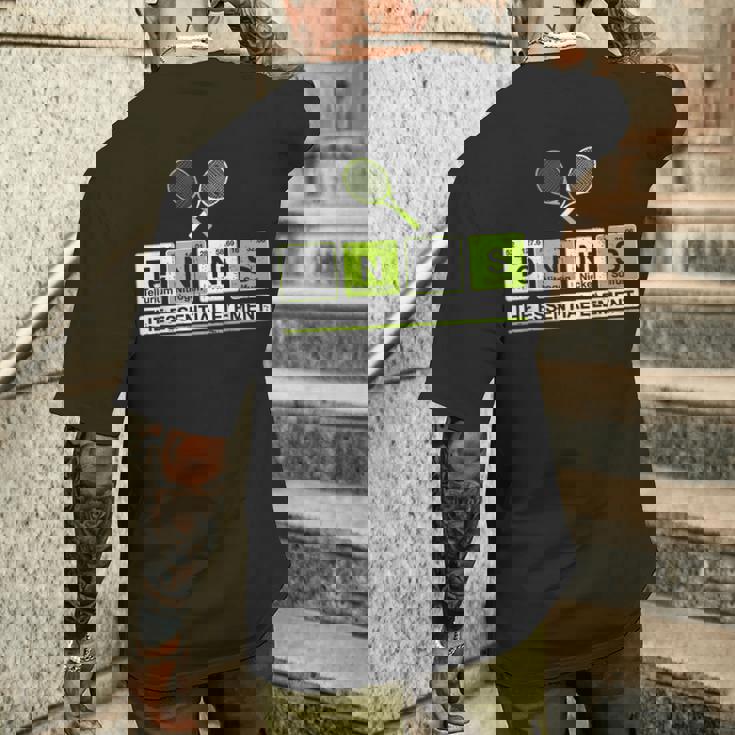 理科 先生 化学 教授 テニス 選手 スポーツ メンズTシャツ バックプリント 彼への贈り物