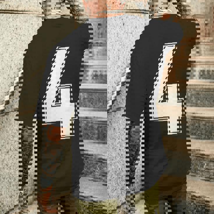 番号4 Fourports アスレチック チーム ジャージー バーシティ ユニフォーム メンズTシャツ バックプリント 彼への贈り物