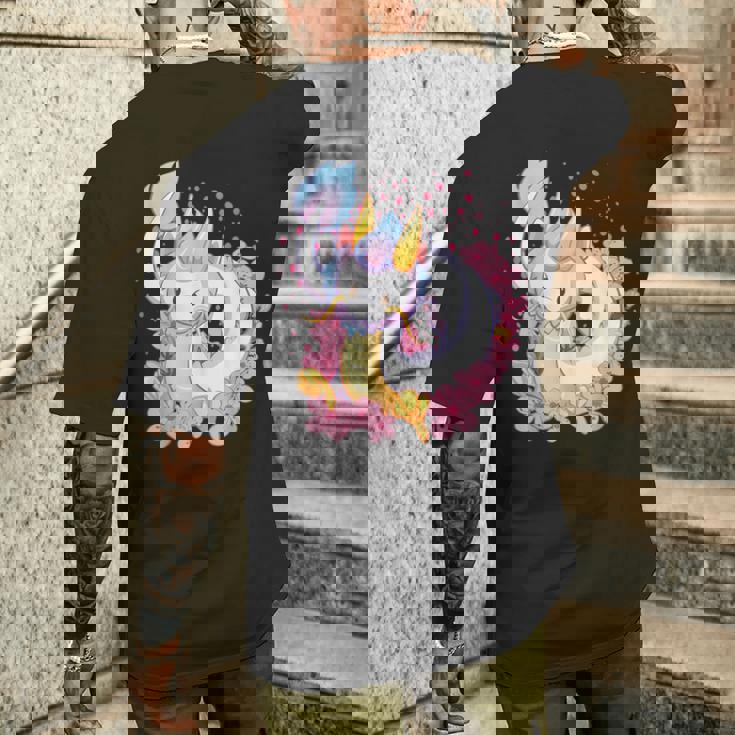 白 アニメ ドラゴン 美的 カワイイ メンズTシャツ バックプリント 彼への贈り物