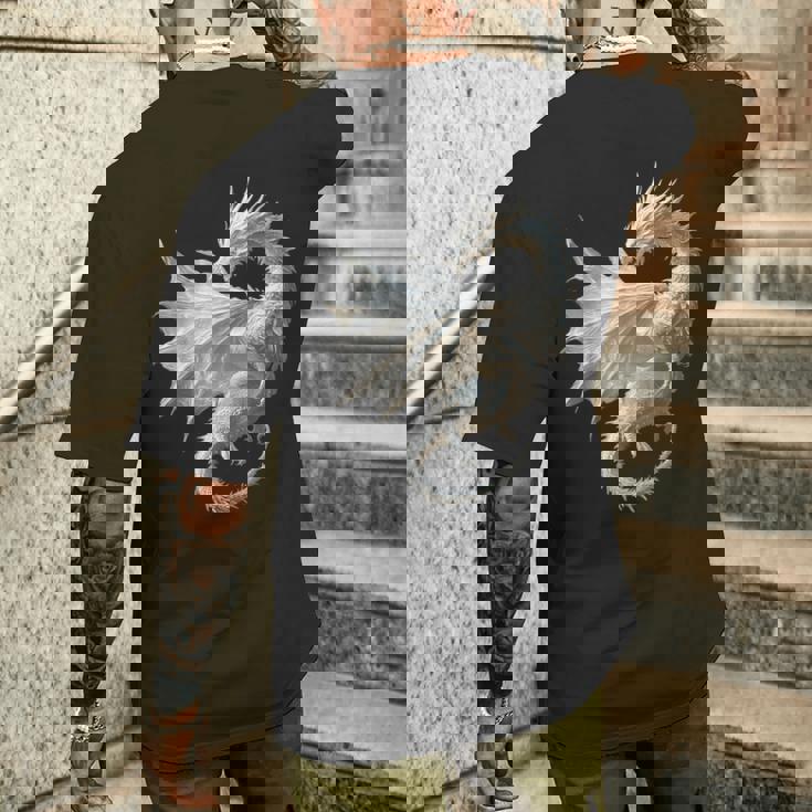 白龍 グラフィック 神話イラスト 白龍 メンズTシャツ バックプリント 彼への贈り物